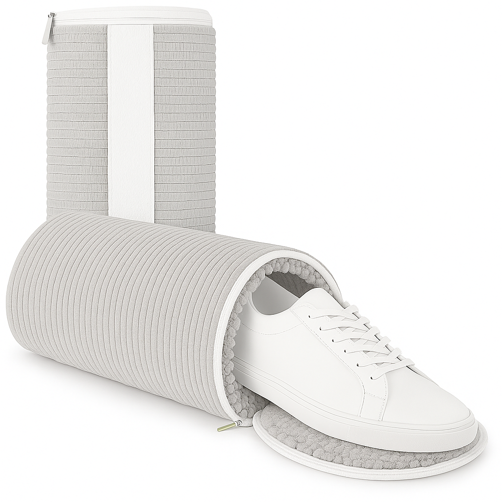 Schuhwaschbeutel Grau